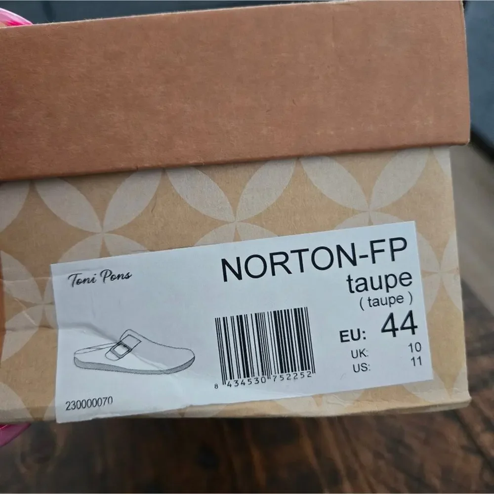 Toni Pons NORTON-FP - Men's clog-style slipper in felt. Color: Taupe. Size US 11